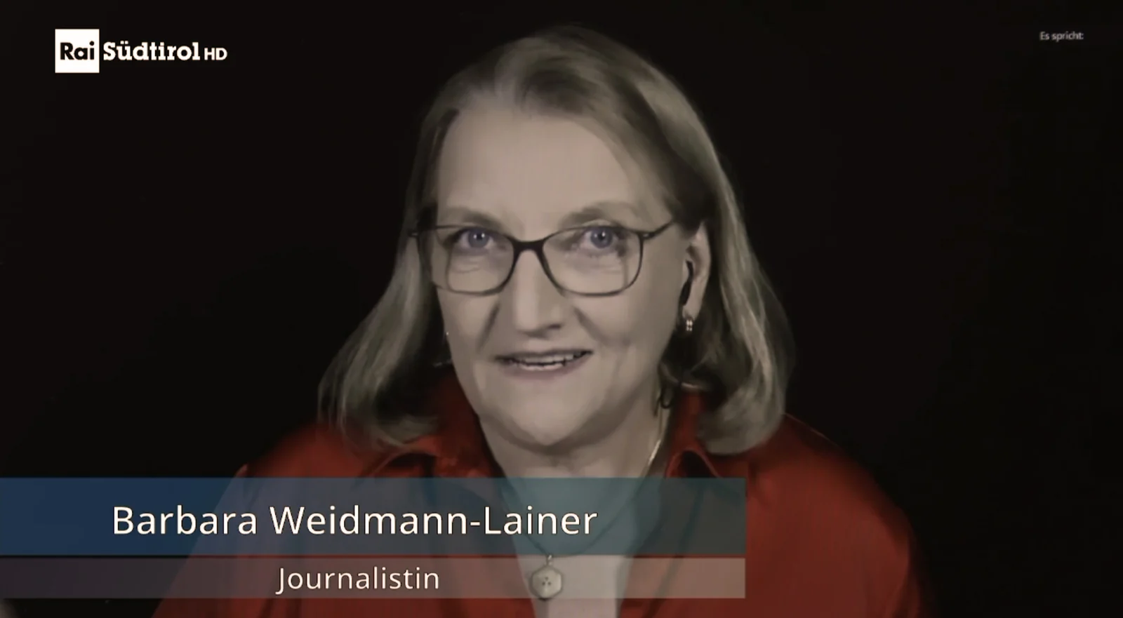 Barbara Weidmann-Lainer im Interview im RAI-Südtirol-Beitrag